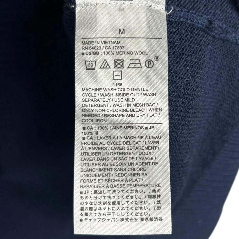 Banana Republic Men’s Merino Wool Crewneck Navy Sweater Size Medium